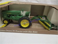 JD 70 TRACTOR WITH HAY RAKE