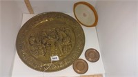 decorative brass look platter, copper looking dish