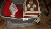 tote of ornaments and stockings