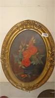 oval roses painting