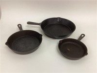 3 Induction Cast Iron Frying Pans