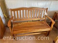 Wooden Two Seat Rocking Bench