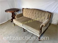 Tufted Love Seat and End Table