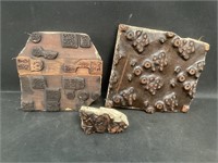 Antique Wooden Printing Wood Blocks for Dyes