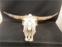 36” Wide Long Horns with Skull