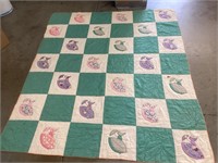 Circa 1940’s Hand Made Quilt,Signed 81” by 72 “
