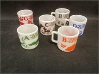 Hazel Atlas Alphabet Mugs,Complete Set