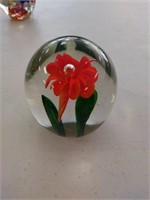 Murano flower paperweight