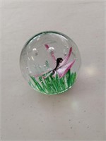 Pink butterfly paperweight