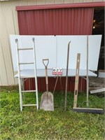 Small Ladder PC, Scoop Shovel, 2 Crow Bars