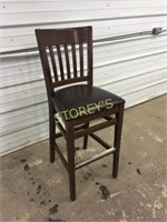 Slat Back Cushioned Bar Stool