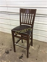 Slat Back Cushioned Bar Stool