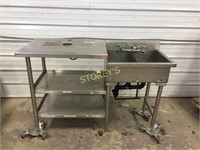 Quest Welded S/S Dbl Well Bar Sink - 5' x 2'