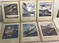 Collection of Aviation Prints (6) w/ Amazing Story