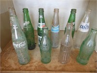 10+/- Glass Bottles & Other Glassware