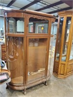 NICE WIDE WOODEN CURIO CABINET