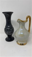 Natural Marble & Lusterware Pitcher Vase Vases