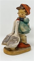 Vintage Girl Goose Figurine poss Napco
