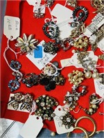 Vintage Costume Jewelry, Pins, Earrings, etc
