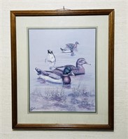 Framed Duck Print by Anni Moller, 28” x 24”