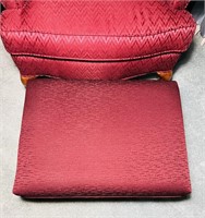 Maroon High Back Sitting Chair with Foot Stool
