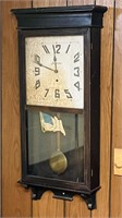 Very Old Sessions Wind Up Clock, Has Key, 17” w x