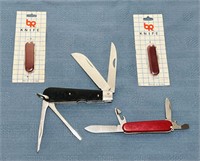 4 Pocket Knives, Swiss Army Knife, Black one is