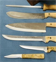Rogers Knife Set in Wood Block, 1 steak knife