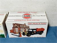 2 Clark Locking Coin Bank Trucks, both look to be