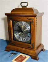 1974 Hamilton Walnut Wind up Mantle Clock, with