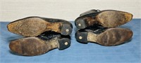 2 Pair of Very Old Womens Leather Shoes/ Boots,