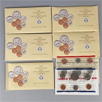 5) 1990 UNCIRCULATED COIN SETS
