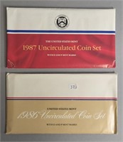 1986 & 1987 UNCIRCULATED COIN SETS