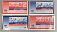 4) 2002 UNCIRCULATED COIN SETS