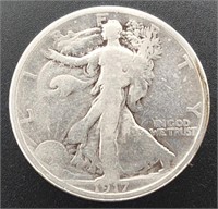 1917 WALKING LIBERTY SILVER HALF DOLLAR