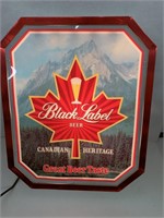 Black Label 8 Sided Frame Lighted Beer Sign.