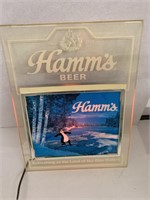 Hamms Rect Clear Back Lighted Beer Sign
