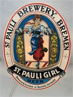 St. Pauli Girl Oval Lighted Beer Sign.