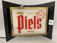 Piels Light Lager Rect Lighted Beer Sign.