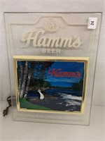 Hamm's Rect Clear Back Lighted Beer Sign.