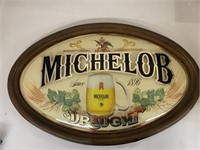 Michelob Oval Beer Sign.