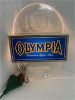 Olympia Premium Lager Lighted Beer Sign.