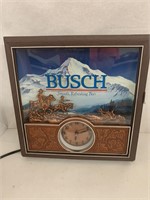 Busch Lighted Beer Sign W/ Clock.