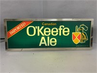 O'Keefe Ale Lighted Beer Sign.