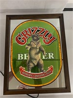 Grizzly Canadian Lager Lighted Beer Sign.