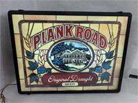 Plank Road Draught Lighted Beer Sign.