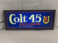 Colt 45 Malt Liquor Lighted Beer Sign.
