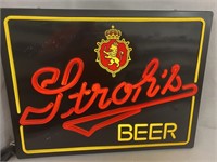 Stroh's Lighted Beer Sign.