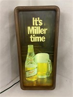 "It's Miller Time" Lighted Beer Sign.