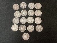 $1.70 Face Mercury Silver Dimes,90% Silver